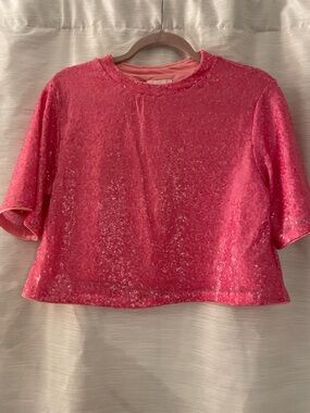 H&M Pink Sequin Crop Top